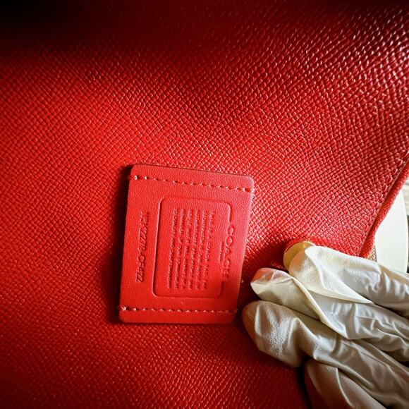 Coach CF422 Mollie Bucket 22 With Heart Cherry Print IN Chalk Multi - Picture 6 of 7